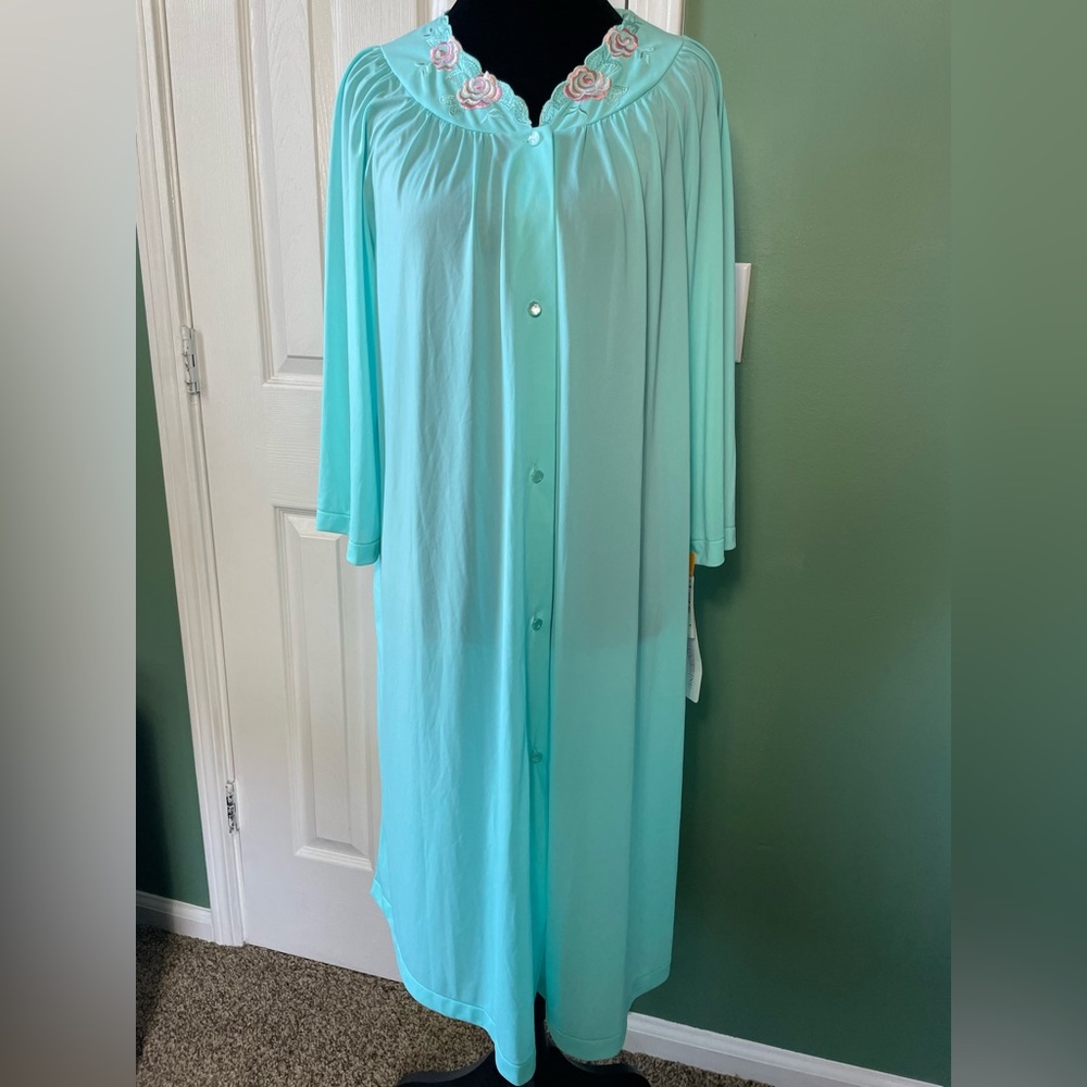 Shadowline Blue Radiance Nylon Nightgown- NET Vintage Inspired S Grandmacore